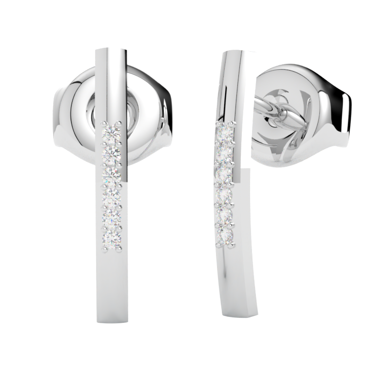 Białe złoto kolczyki z diamentami